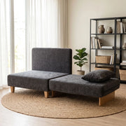 Poltrona letto 2 in 1 con letto lungo 183 cm in poliestere grigio scuro