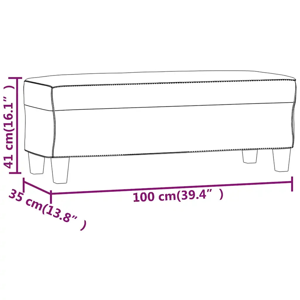 Panca Nera 100x35x41 cm in Tessuto CFW8181145