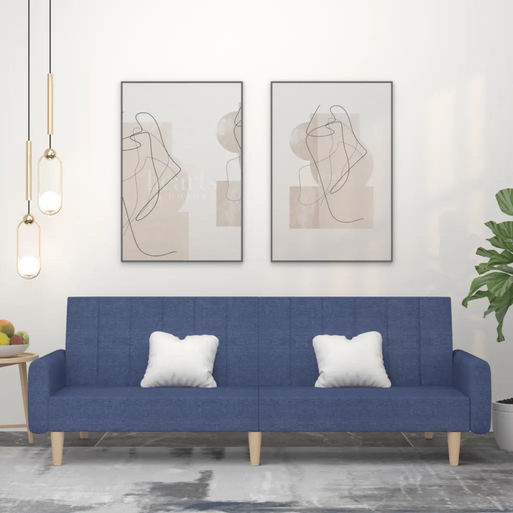 Divano letto | Sof¨¤ letto | Letto singolo a 2 Posti Blu in Tessuto