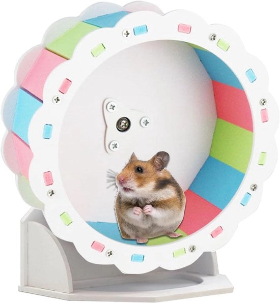 Giratoria Silenziosa per Hamster - Felicità di Corse Senza Fine - Diametro 22 cm (Assemblaggio Richiesto)