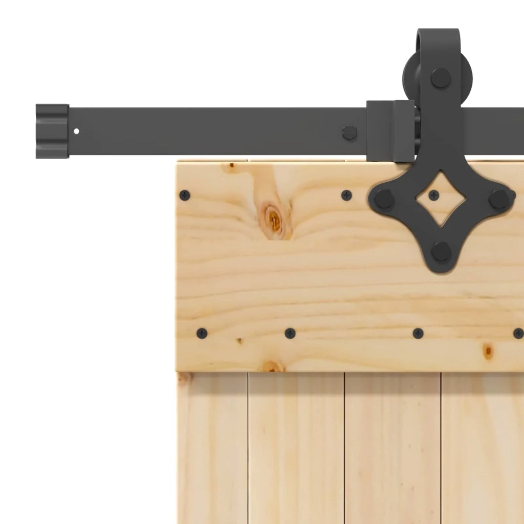 Porta scorrevole NARVIK Naturale e Nero 80 x 210 cm (213,5 cm) 3445378