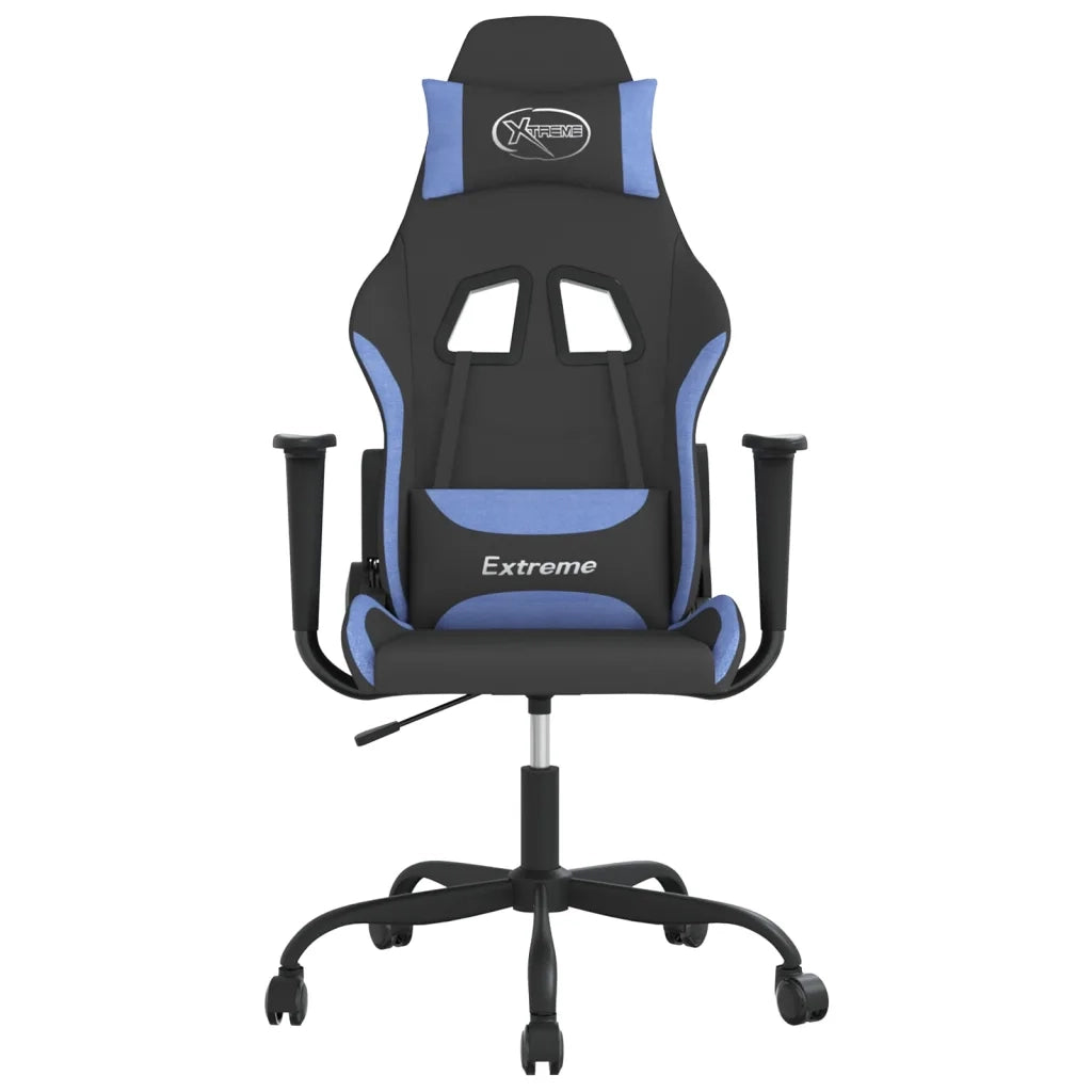 Sedia da Gaming | Sedia da e-sports Nero e Blu in Tessuto