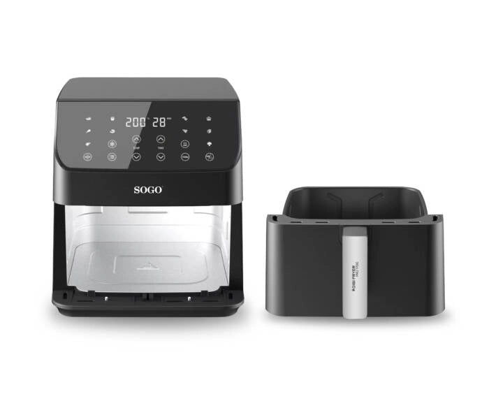 Friggitrice ad aria 6L 1700W con 12 programmi e display touch, temperatura 60-200°C e timer 60 min, senza olio - Sogo