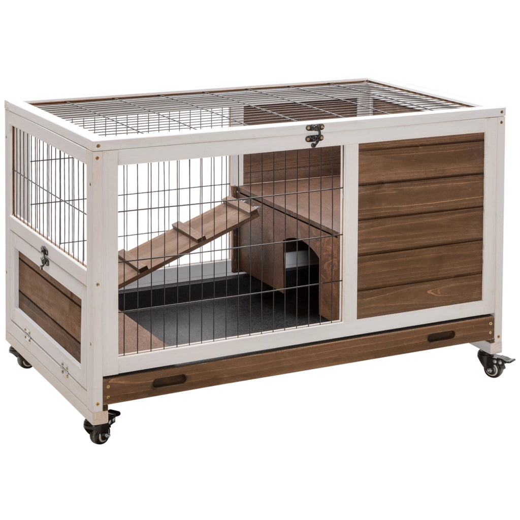 Coniglio Gabbia 2 Piani ¨C Minimal ¨C Marrone Bianco
