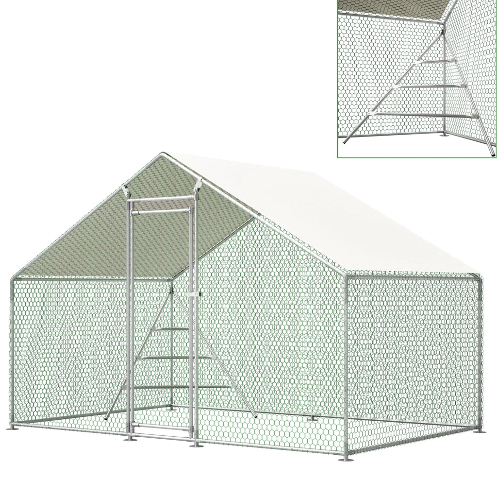 Recinto per polli in metallo 3x2 m con copertura