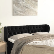 Testiera ad Orecchio-Testata con Orecchie Nera 163x23x78/88 cm in Velluto 263517