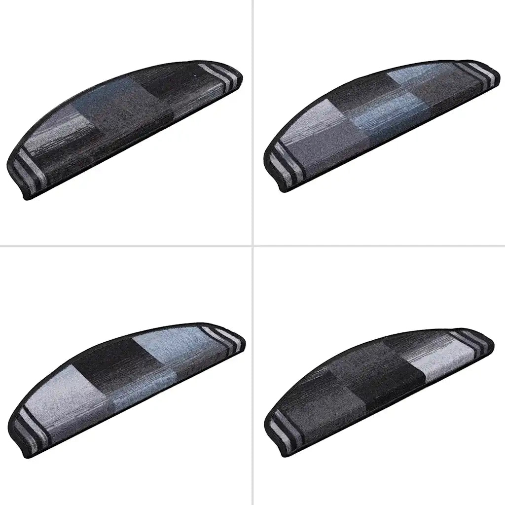 Tappetini per Scale Autoadesivi 10 pz | Gradini per Scale 65x21x4 cm Nero e Grigio