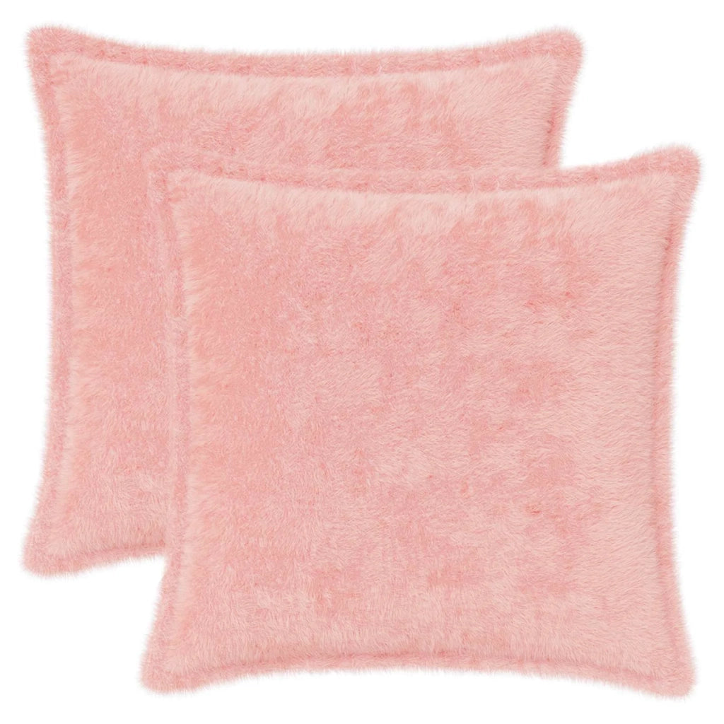 Federa 2 pz HOUTEN Rosa 35 x 35 cm Pelliccia di Coniglio Finta 916627
