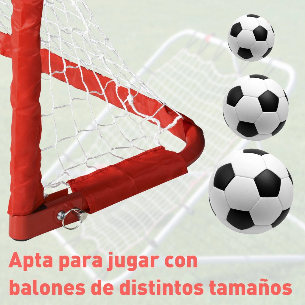 Porte da calcio pieghevoli set 2 pezzi ¨C Minimal ¨C 90x36x60 cm rosso