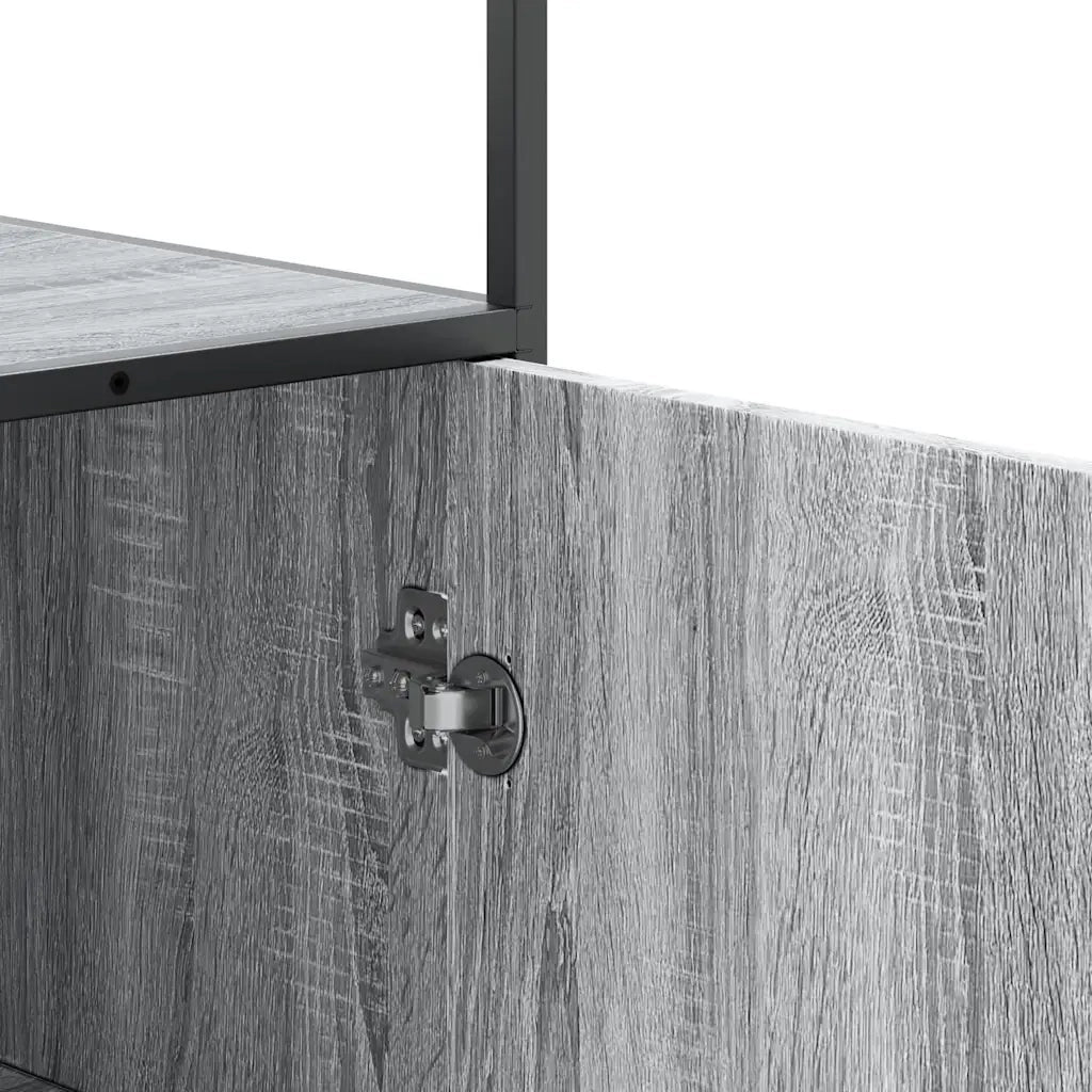 Credenza-Buffet-Armadio da cucina Grigio Sonoma 68x35x139 cm Legno Multistrato Metallo 729293