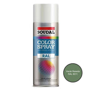 Smalto spray 100% acrilico soudal 400 ml *** colore- verde reseda ral 6011, confezione 1
