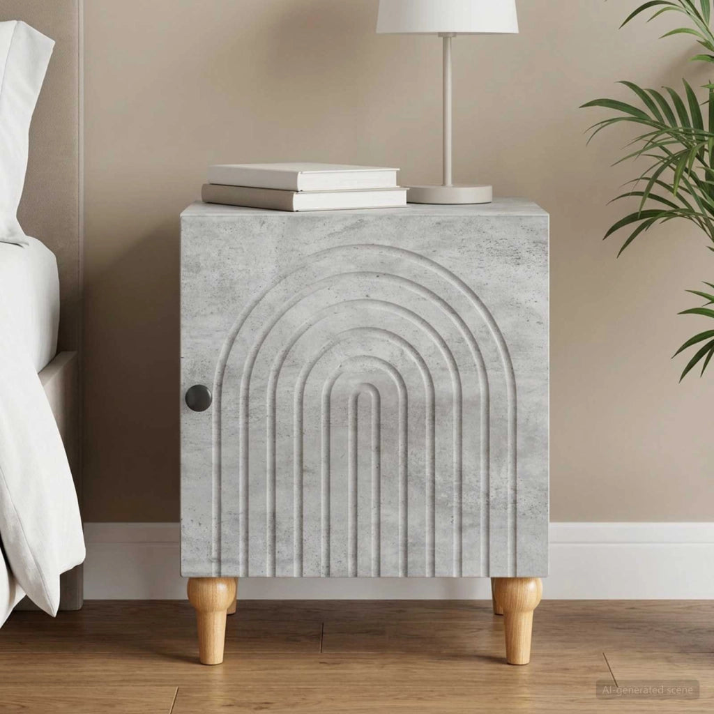 Armadio da Notte Grigio Cemento 43 x 34,5 x 50 cm 894111