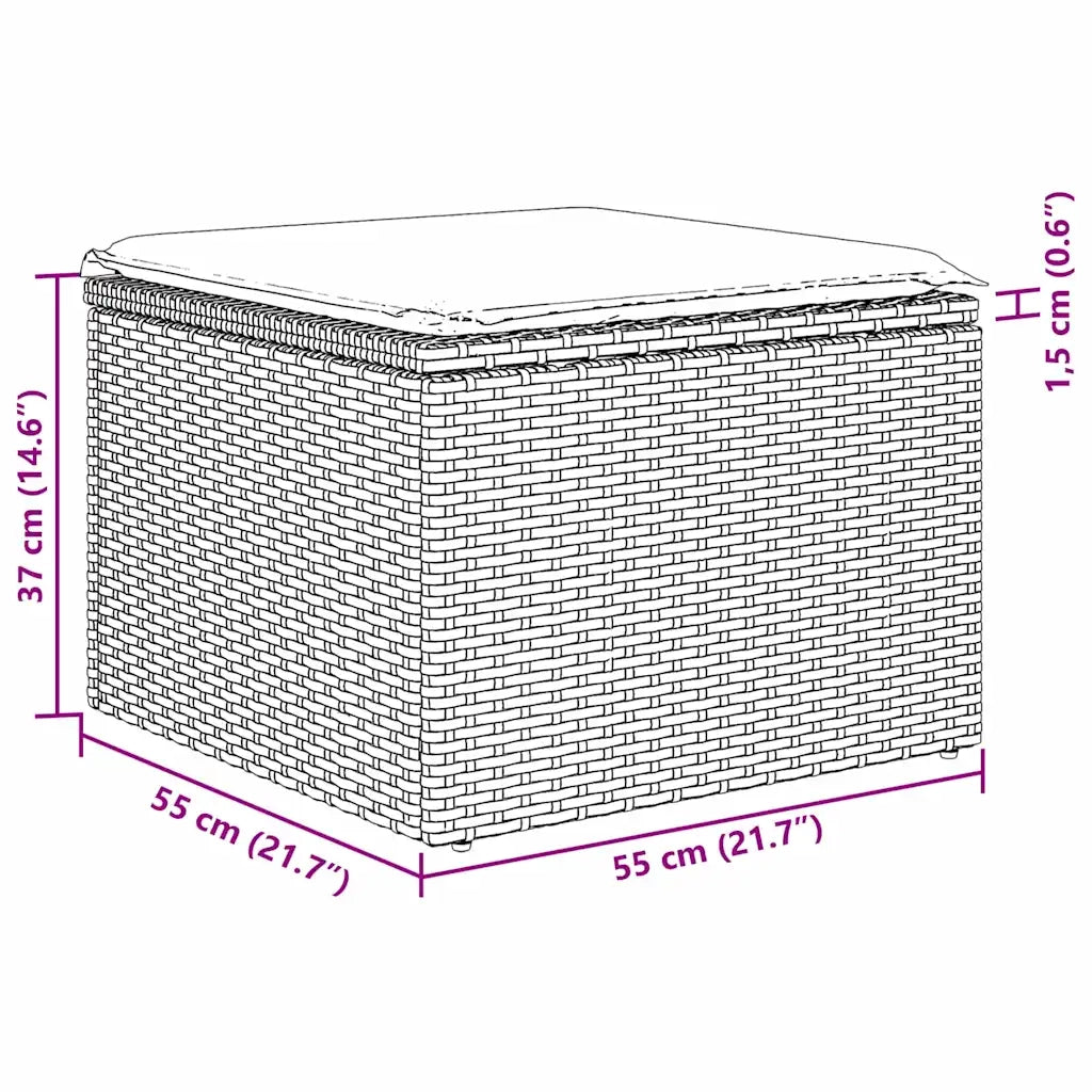 Set Divano da Giardino 8 pcs Grigio chiaro Poly Rattan 3345462