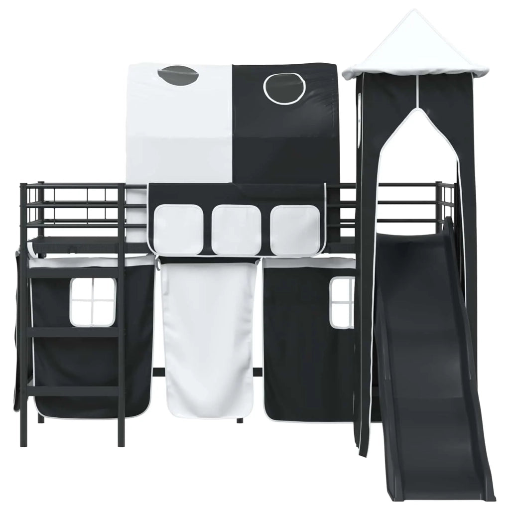 Letto a castello per bambini Nero 100 x 190 cm Metallo 42020875