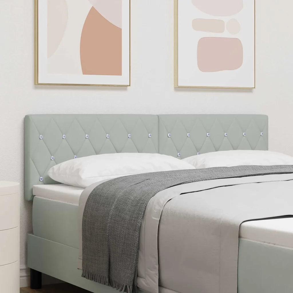 Testiera | Testata LED con strisce LED Grigio chiaro 144 cm Velluto