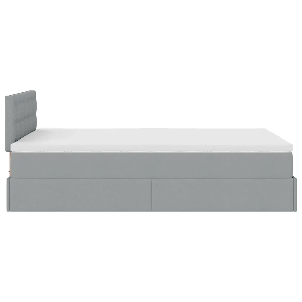 Pouf Letto con Materasso Grigio Chiaro 120x200 cm in Tessuto 3311615