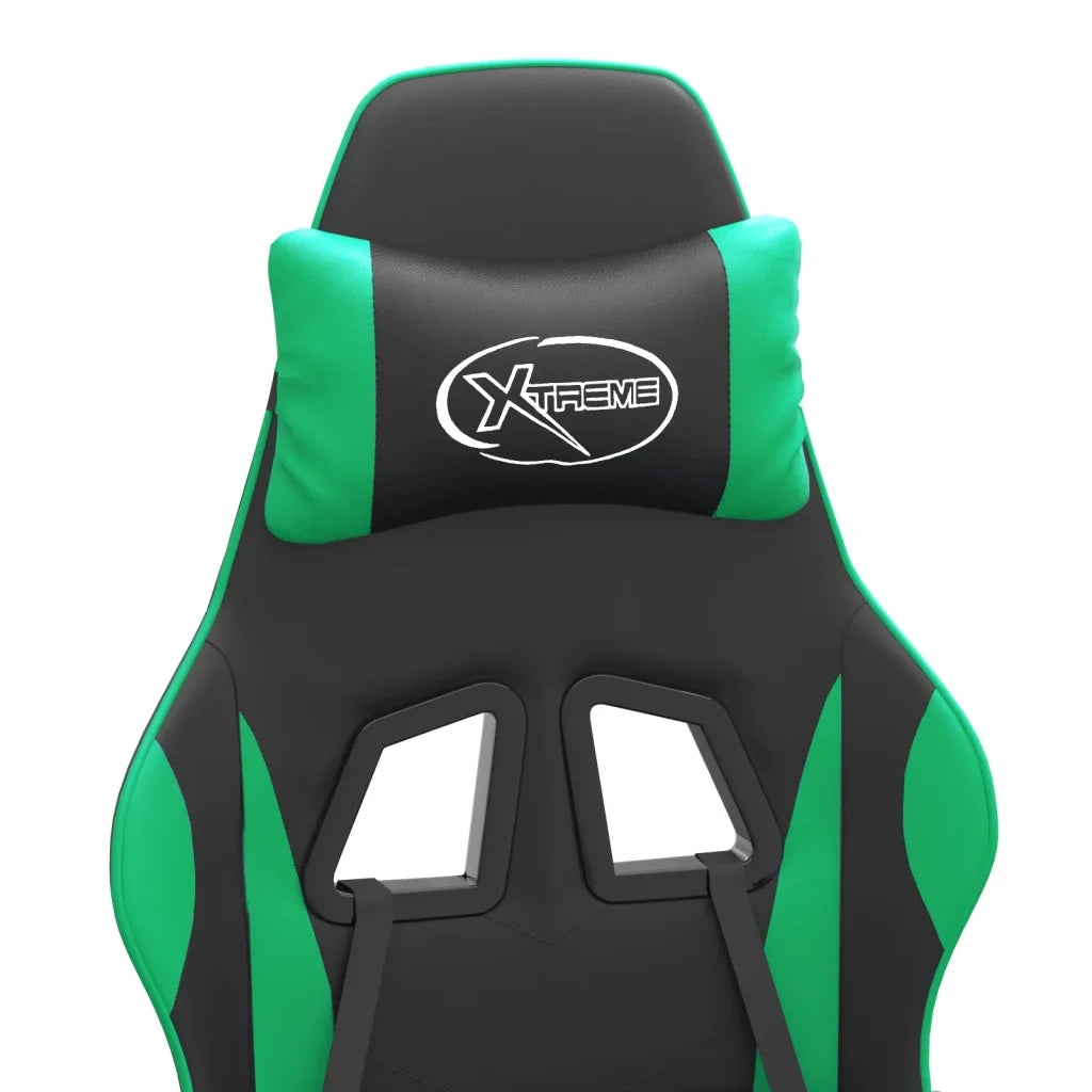 Sedia da Gaming | Sedia da e-sports Girevole Nera e Verde in Similpelle