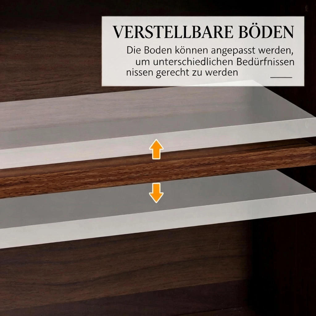 Scaffalatura porta CD e DVD con 36 vani e alcuni ripiani regolabili in MDF marrone 102 × 23.5 × 195 cm