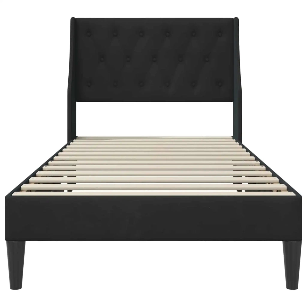Struttura del letto con testiera Nero 90 x 190 cm Velluto 42027398