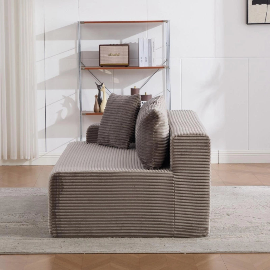 Divano compatto, divano modulare, tessuto chenille, schiuma ad alta elasticità 30D, base antiscivolo, 2 posti, grigio
