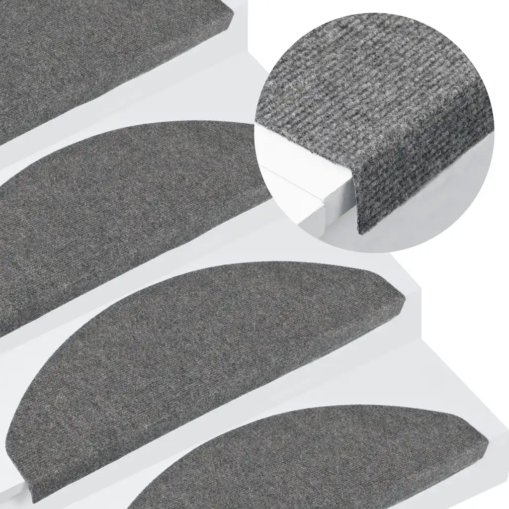 Tappetini Autoadesivi per Scale 30 pz | Gradini per Scale Grigi 65x22,5x3,5 cm