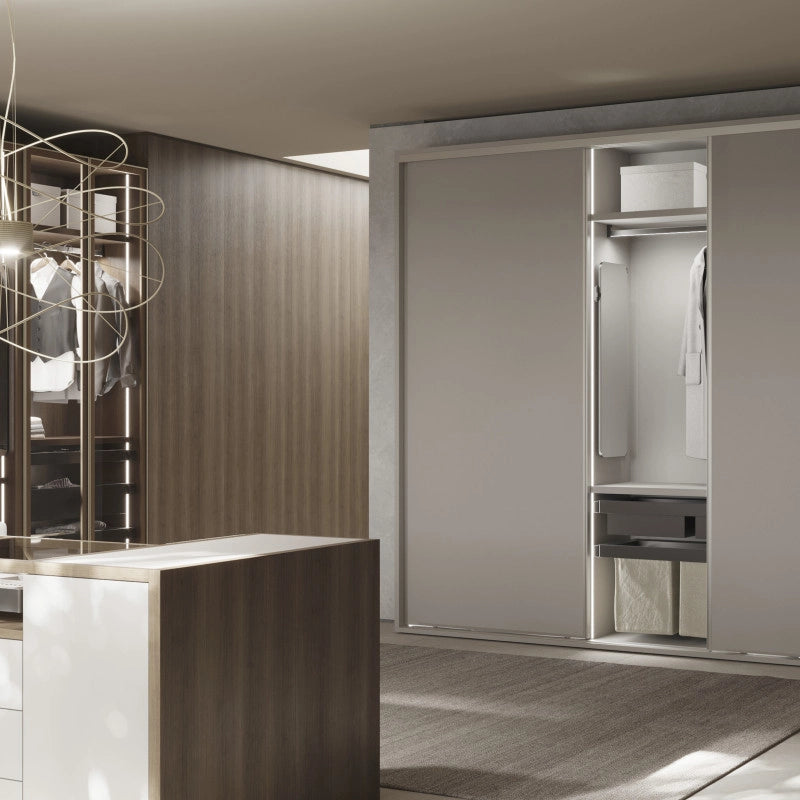 Telaio con guide a estrazione totale e chiusura morbida per accessori per armadi Quartz, 662-688mm, Alluminio e plastica