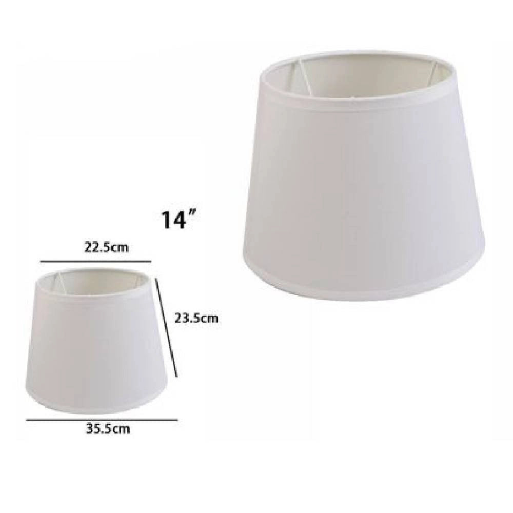 Trade Shop - Paralume Conico Cilindro Cappello Ricambio Per Lampada E Applique In Tessuto Tnt - Bianco   -14"   -