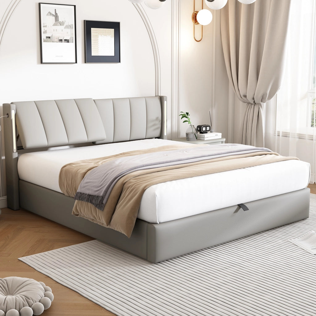 letto imbottito pu grigio 180 x 200 cm