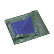 Telo Occhiellato in Polietilene Verde e Blu 8 x 10 m da 130 g Impermeabile e Lavabile