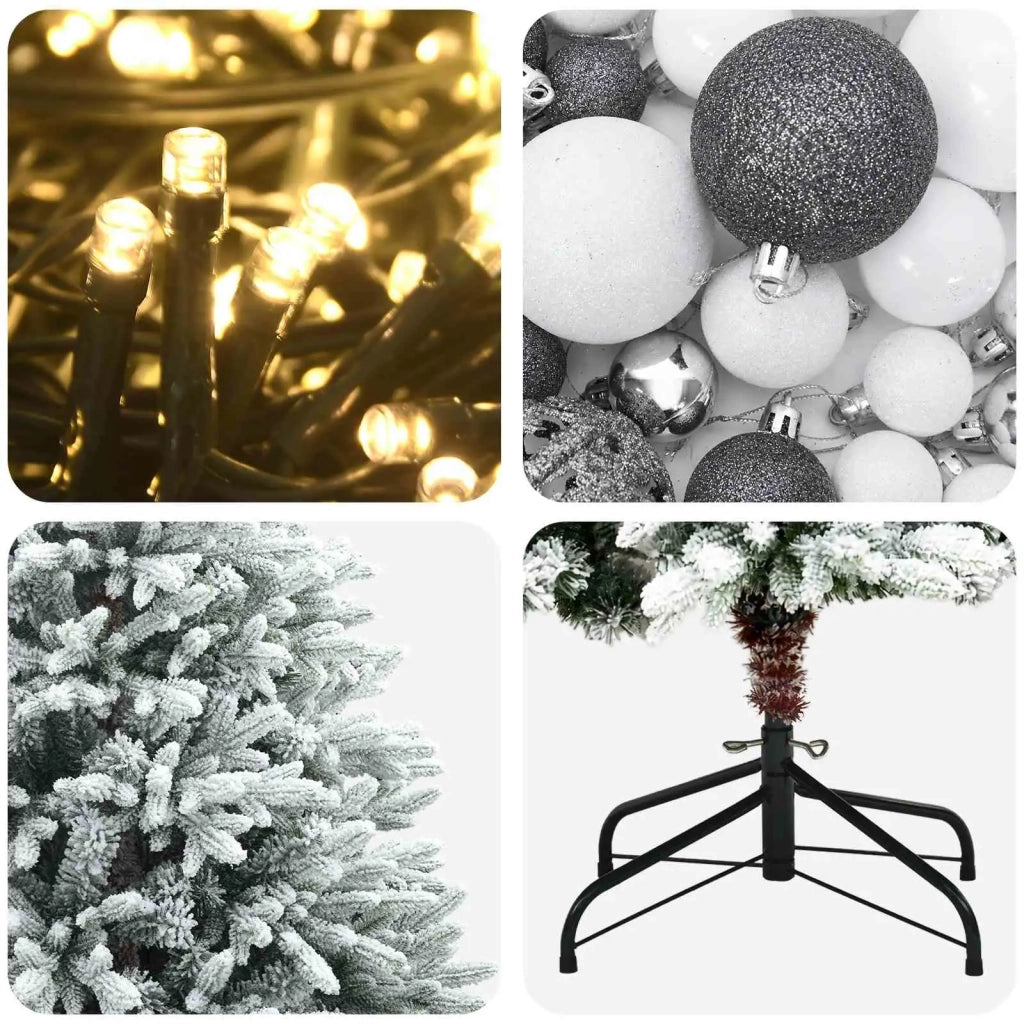 Albero di Natale Artificiale con Palline 150 cm 150 LED 3466190