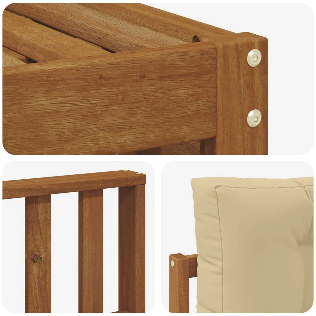 Set di divani da esterno con cuscino 5 pcs Naturale e Beige 3373293