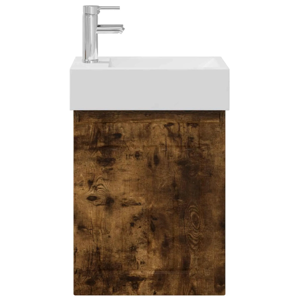 Mobile bagno con rubinetto Rovere Fumo 45,5 x 25,5 x 84 cm 889486