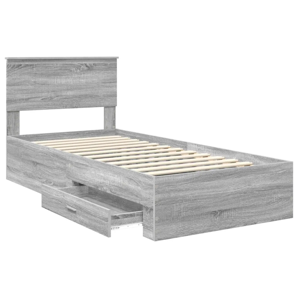 Struttura del letto Grigio Sonoma 90 x 200 cm Legno multistrato 3410945