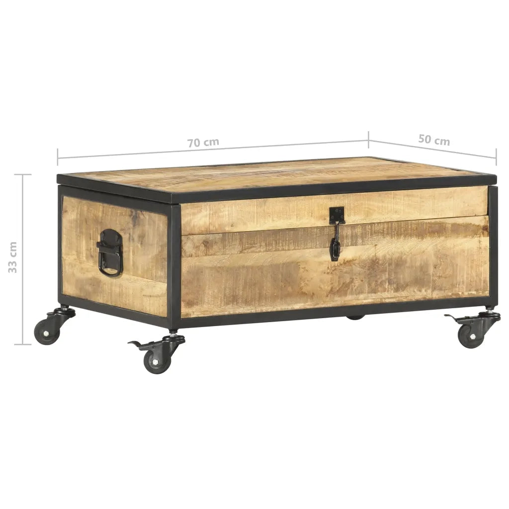 Tavolino da Salotto 70x50x33 cm in Legno Massello di Mango 286378