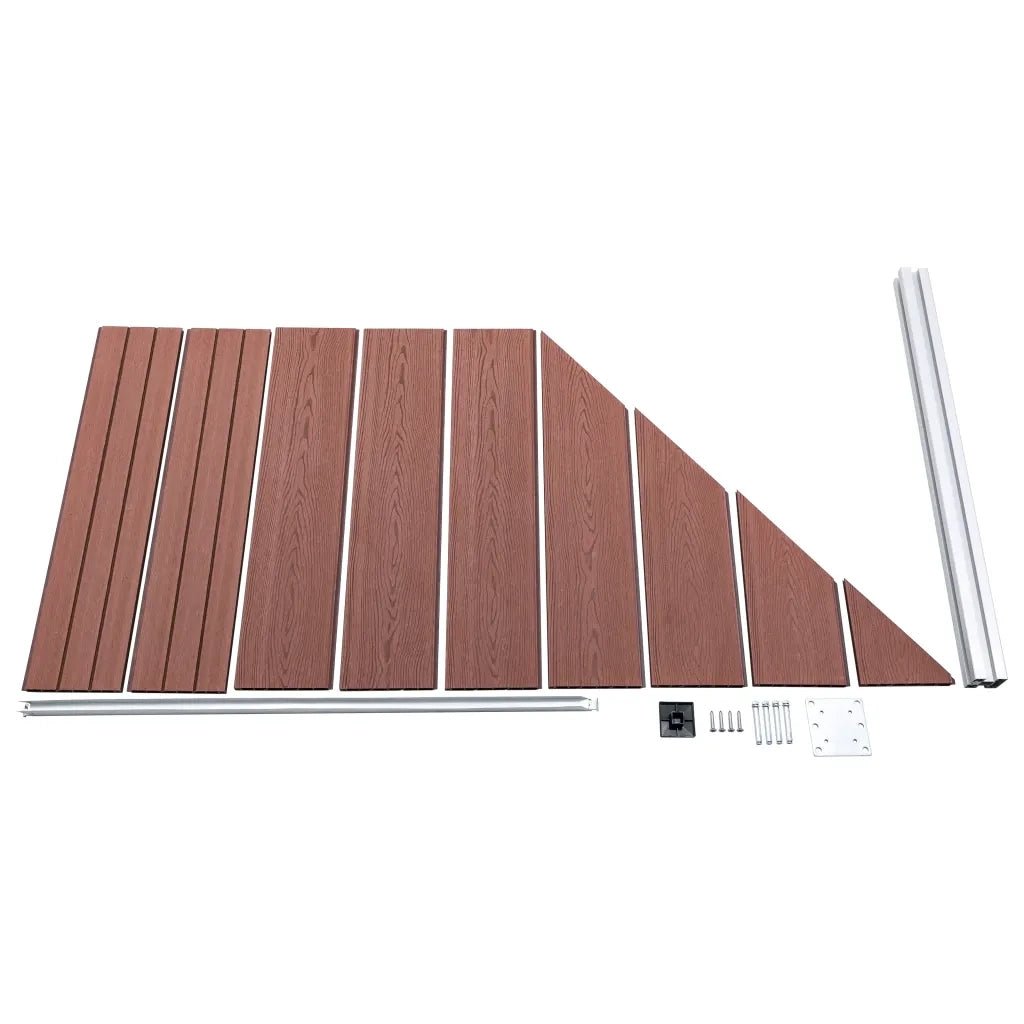 Pannello di Recinzione in WPC 95x(105-180) cm Marrone 49070