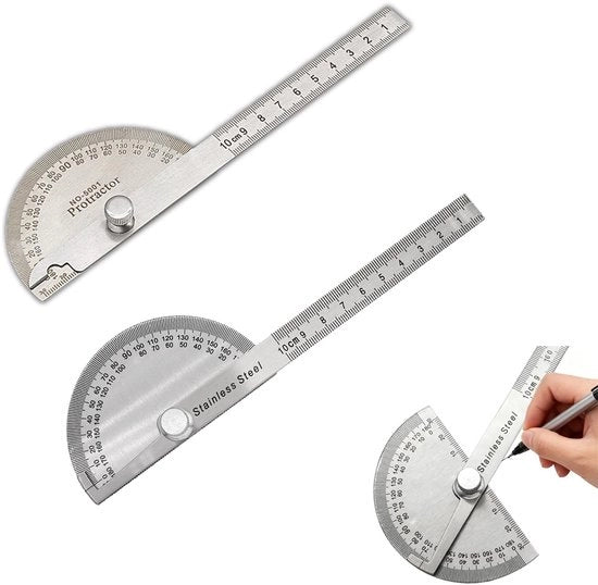 Misuratore angolare digitale 2 in 1 - Gradiometro - Scala di misura in acciaio inox - Braccio regolabile - Strumento di misura angolare da 180 gradi - Adatto per la lavorazione del legno e la costruzione
