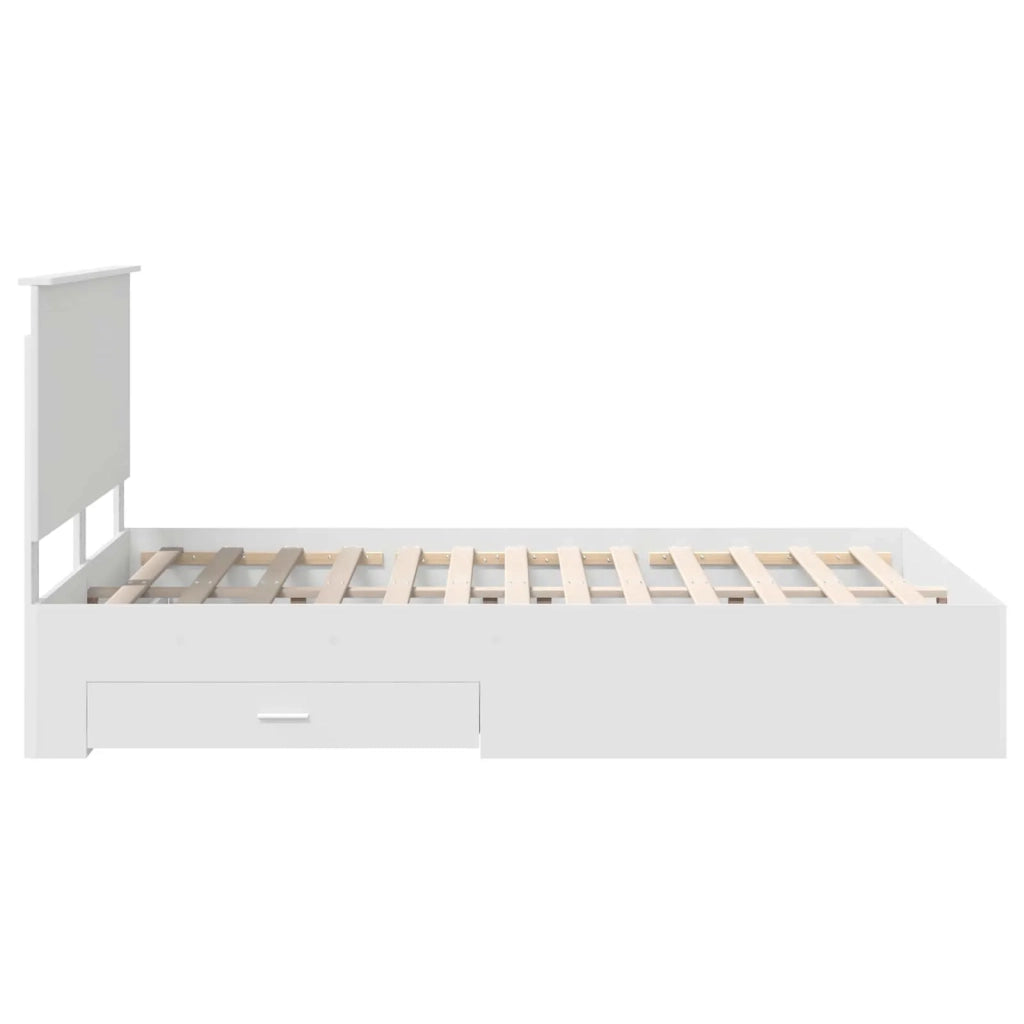 Struttura del letto-Giroletto-Rete del Letto Bianco 140 x 200 cm Legno multistrato 730444