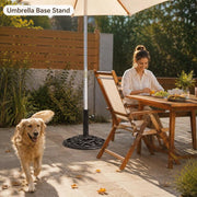 Black Parasol Base, 40x40x32 Cm, Cast Iron