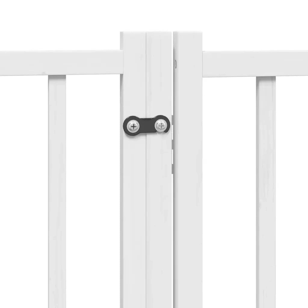 Cancello Cani Porta Pieghevole Bianco 9 Pannelli 450 cm Pioppo CFW9397145