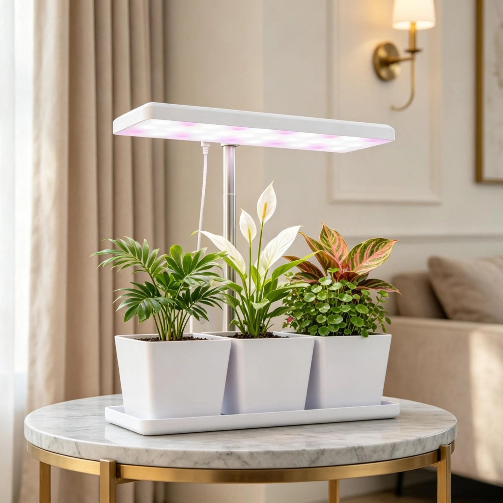 Lampada LED da 10W per la crescita delle piante con spettro completo, 3 vassoi per la propagazione inclusi (solo con la lampada LED per la crescita de
