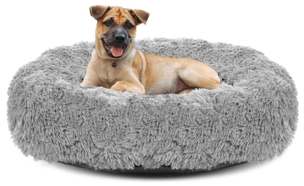 Cuscino per cani AIO FACTORY Shaggy Bed grigio chiaro da 40 cm