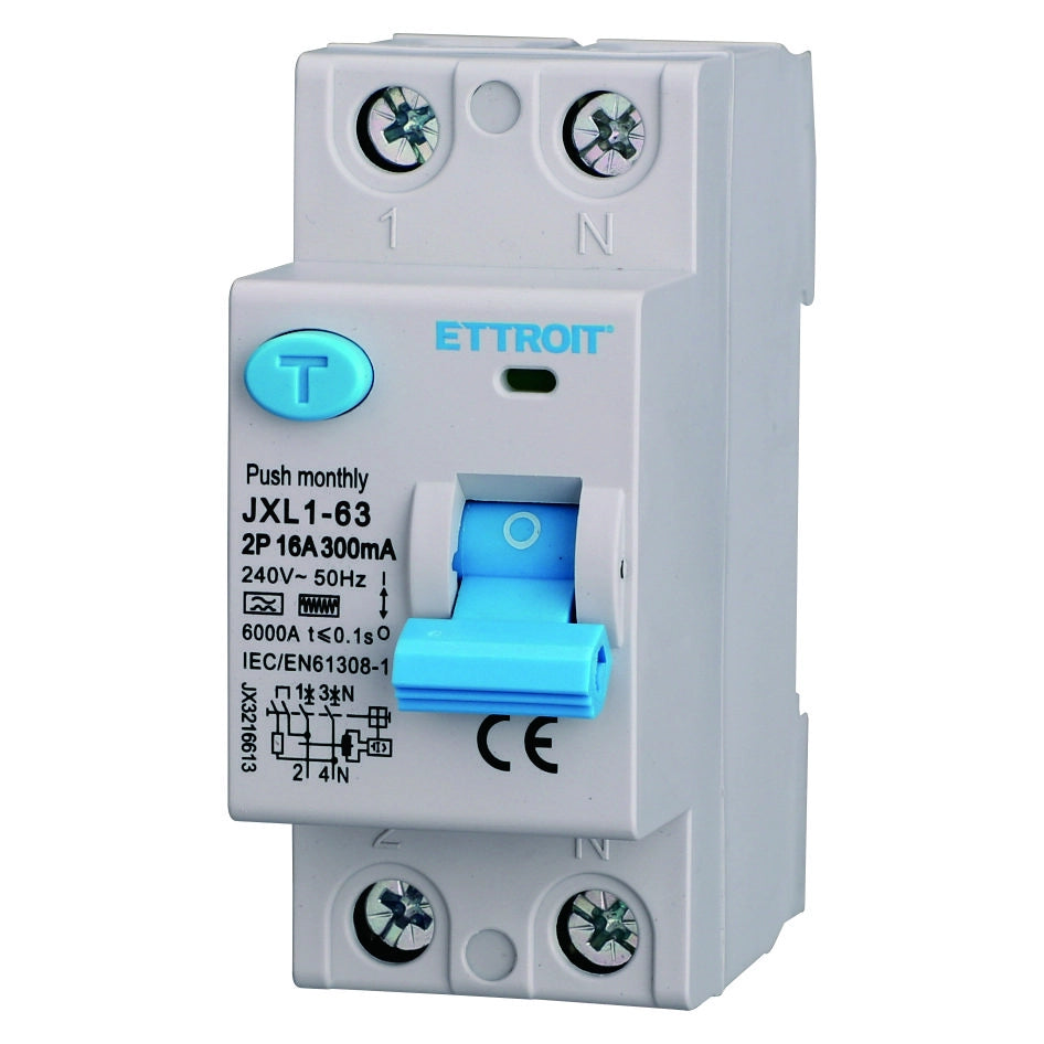 Interruttore Differenziale Puro 2P 16A 300mA 220V-6KA CURVA F