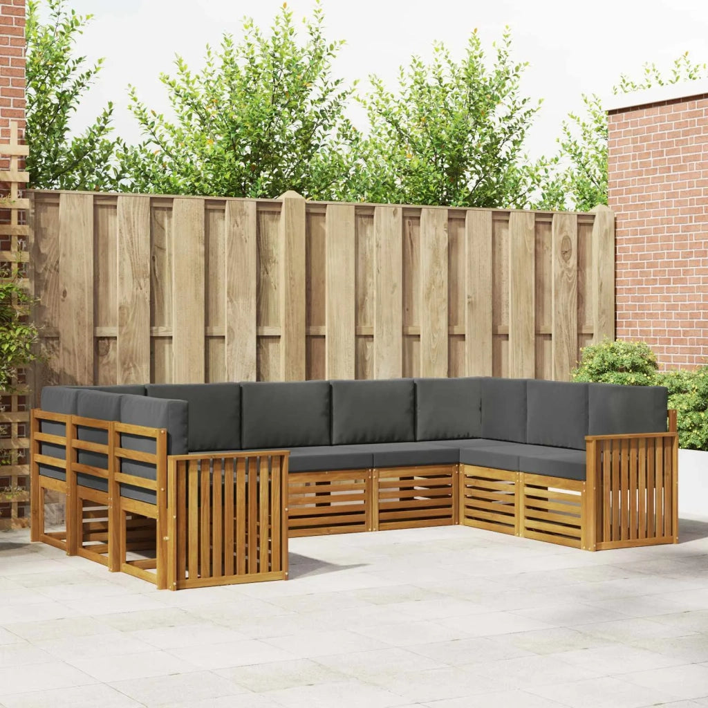 Set divano sezionale con cuscino 9 pcs Naturale e Antracite 3375477