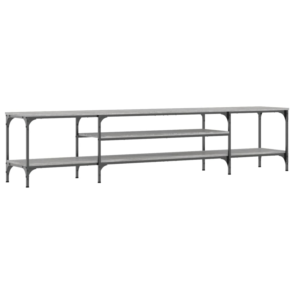 Mobile TV multimediale mensola per TV credenza per TV sala da pranzo soggiorno camera da letto Sonoma 201 x 35 x 45 cm legno ingegnerizzato e ferro grigio Sonoma 02_0028438