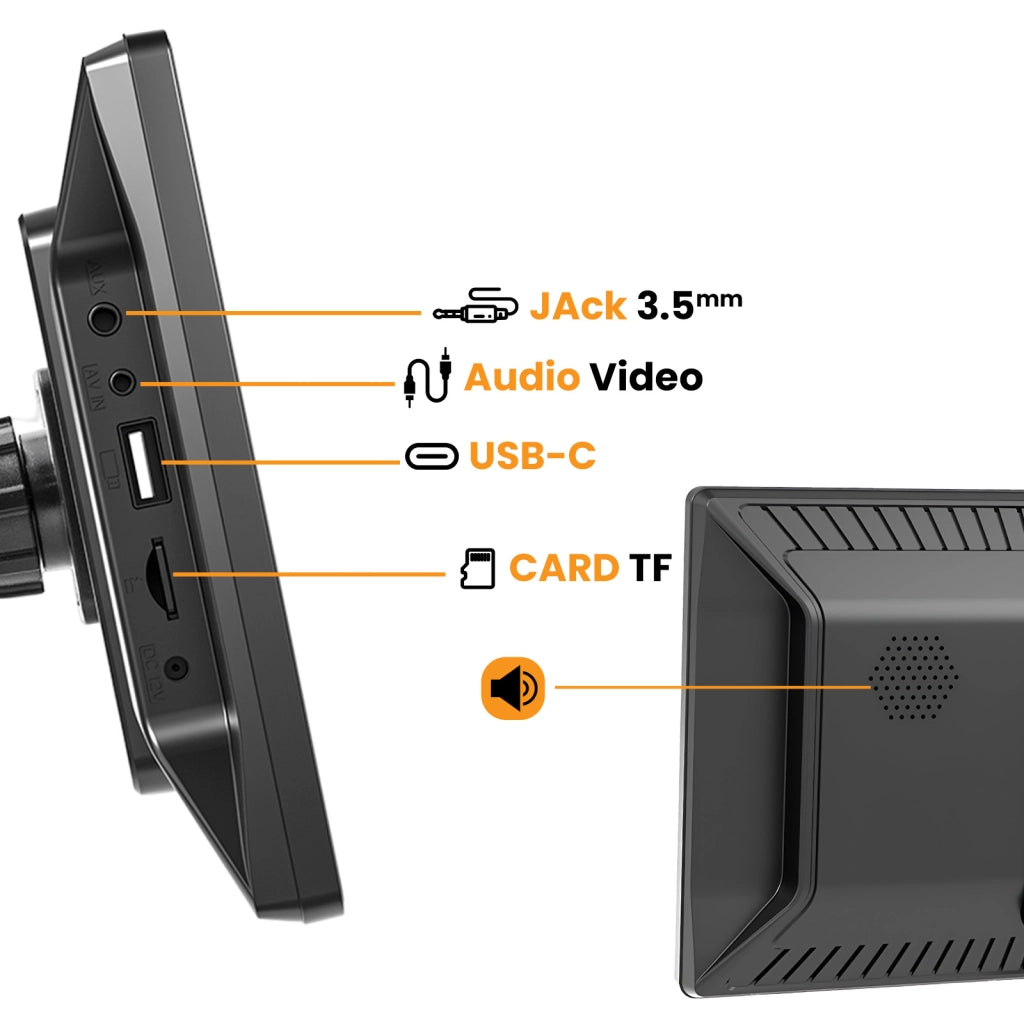 Schermo touch 8" per CarPlay e Android Auto Nero Avizar