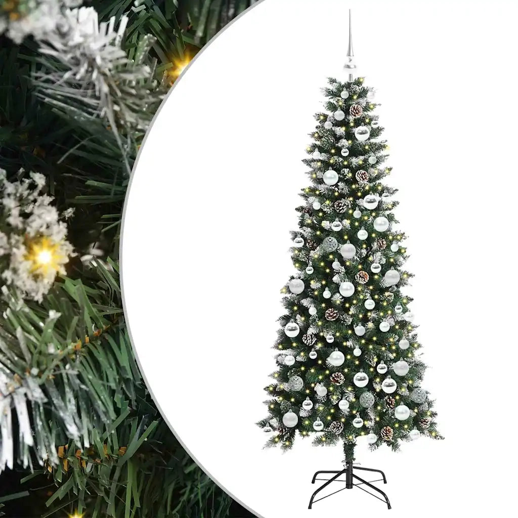 Albero di Natale Artificiale-Albero Natalizio con 300 LED Verde 180 cm 979180