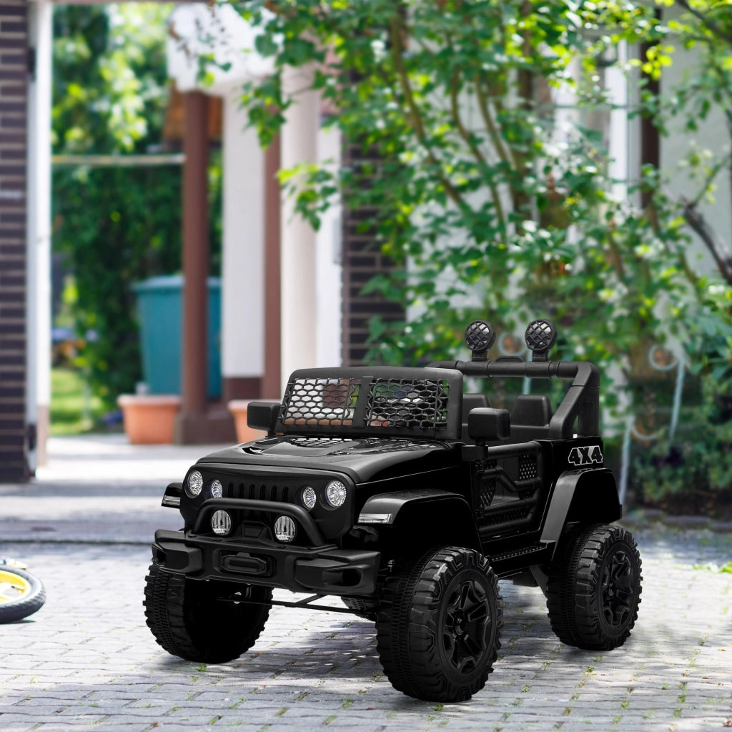 EasyComfort Macchina Elettrica per Bambini 3-6 Anni da 12V con Telecomando, Fari e Clacson, 100x64.2x71 cm, Nero