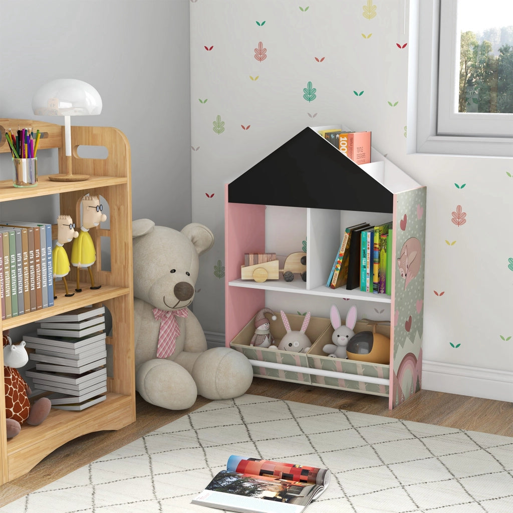 Libreria Portagiochi per Bambini con Ripiani e Cassetti ¨C Minimal ¨C Rosa