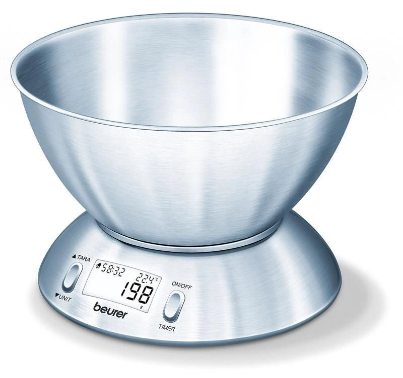 Beurer Bilancia da cucina Elettronica con Ciotola in Acciaio KS54