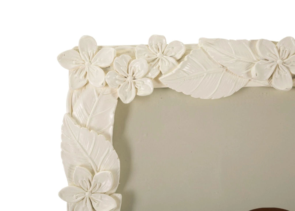 Cornice Leaf Cream 26x2x30,7 cm in Poliresina e Vetro